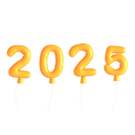 2025 Balloons  3D Icon