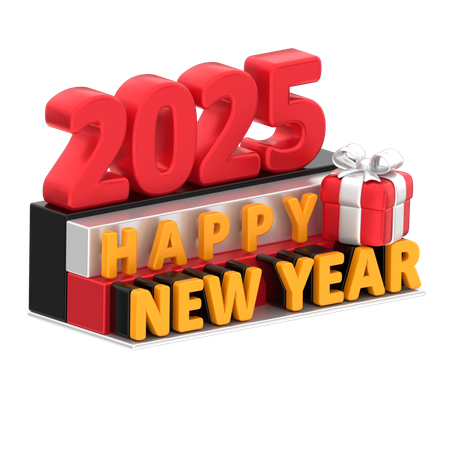 Bonne année 2025  3D Icon