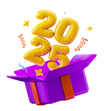 Caja de regalo 2025  3D Icon