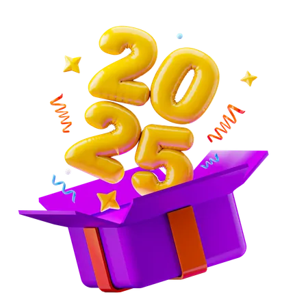 Caja de regalo 2025  3D Icon