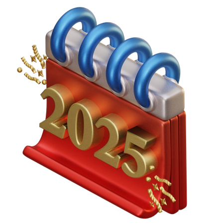 2025年カレンダー  3D Icon