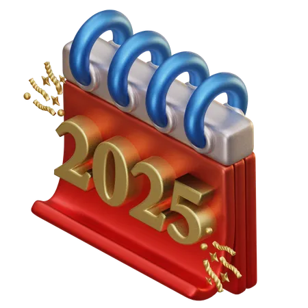 2025年カレンダー  3D Icon