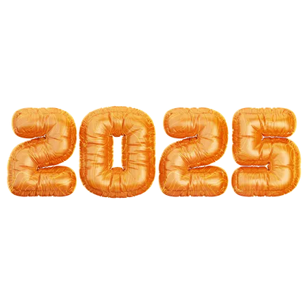 2025 カラフルなバルーン  3D Icon