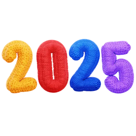 2025 カラフルなバルーン  3D Icon