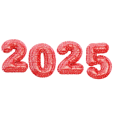 2025 カラフルなバルーン  3D Icon