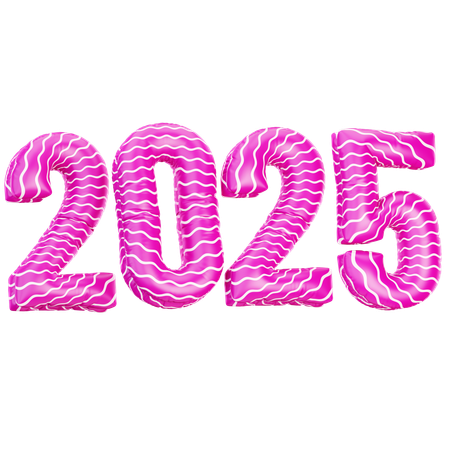 2025 カラフルなバルーン  3D Icon