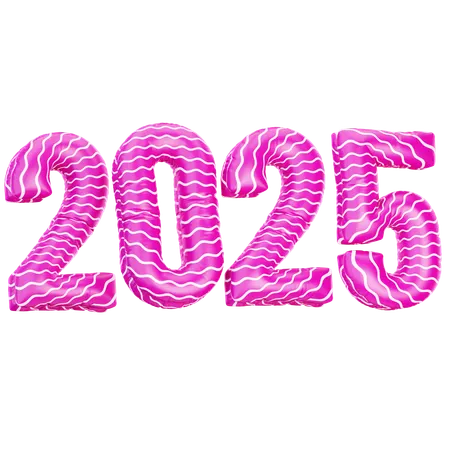 2025 カラフルなバルーン  3D Icon