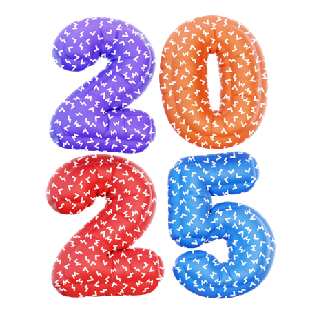 2025 Colorful Balloon  3D Icon