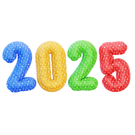 2025 Colorful Balloon  3D Icon