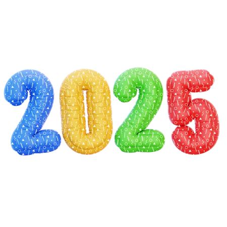 2025 Colorful Balloon  3D Icon