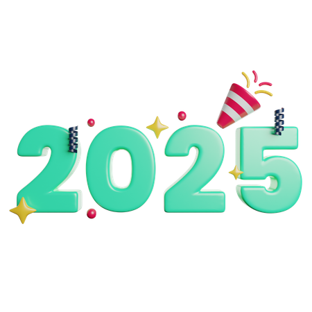 Dia de Ano Novo de 2025  3D Icon