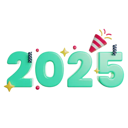 Dia de Ano Novo de 2025  3D Icon