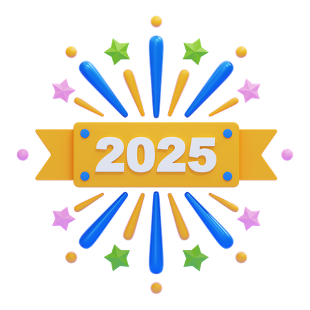 2025 em uma fita  3D Icon