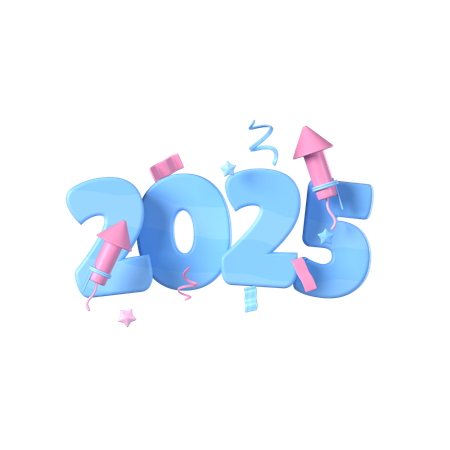 2025 폭죽 장식  3D Icon