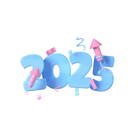 2025 폭죽 장식  3D Icon