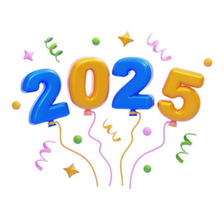 Globos del año 2025  3D Icon