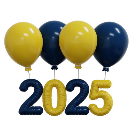 Globos del año 2025  3D Icon