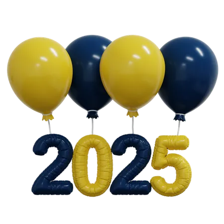 Globos del año 2025  3D Icon