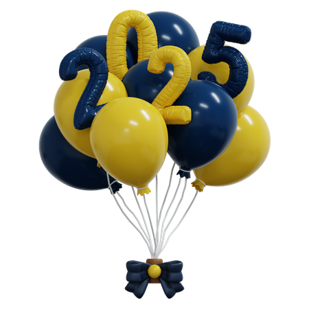 Globos del año 2025  3D Icon