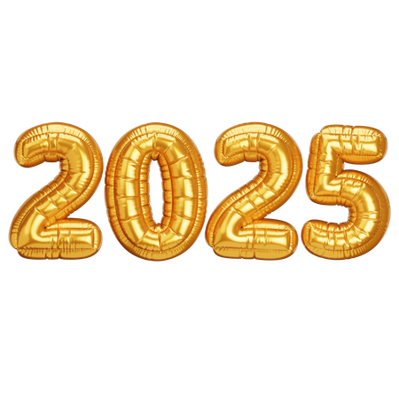 2025 Golden Balloon  3D Icon