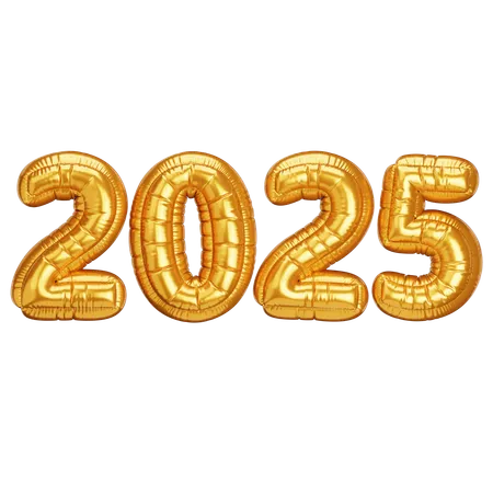 2025 Golden Balloon  3D Icon