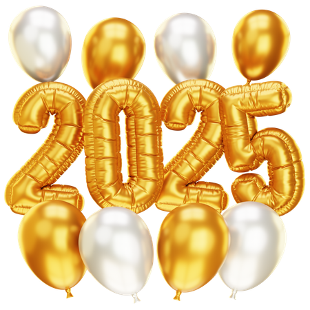 2025 Golden Balloon  3D Icon