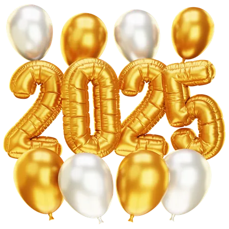 2025 Golden Balloon  3D Icon