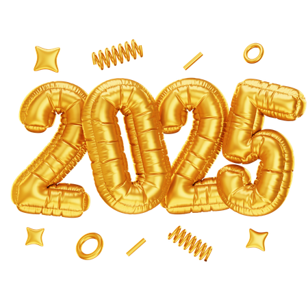 2025 Golden Balloon  3D Icon