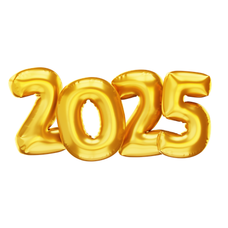 2025 Golden Balloon  3D Icon