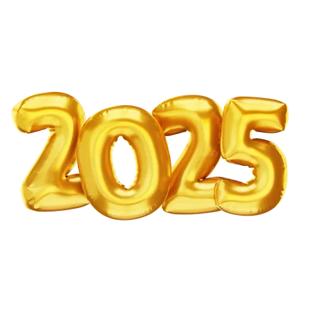 2025 Golden Balloon  3D Icon