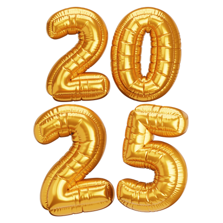 2025 Golden Balloon  3D Icon