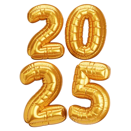 2025 Golden Balloon  3D Icon