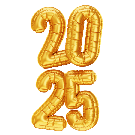 2025 Golden Balloon  3D Icon