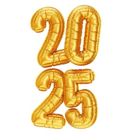 2025 Golden Balloon  3D Icon