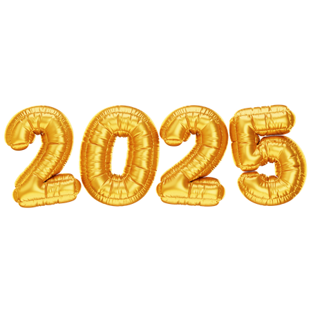 2025 Golden Balloon  3D Icon