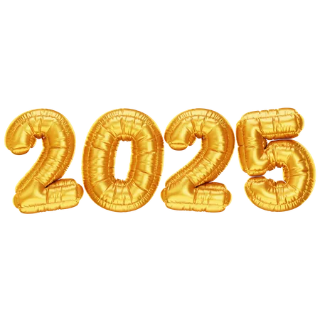 2025 Golden Balloon  3D Icon