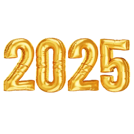 2025 Golden Balloon  3D Icon