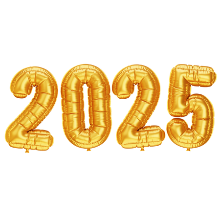 2025 Golden Balloon  3D Icon