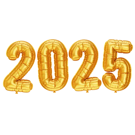 2025 Golden Balloon  3D Icon