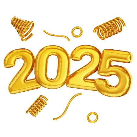 2025 Golden Balloon  3D Icon