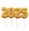 2025 Happy New Year Bubble Balloon Letters