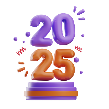 2025 Neujahr  3D Icon