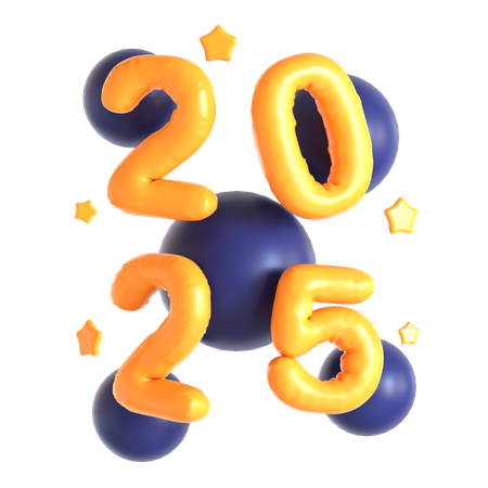 2025 New Year  3D Icon