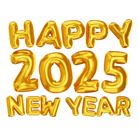 2025 New Year Golden Balloon  3D Icon