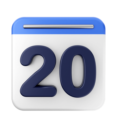 Calendrier 20e  3D Icon