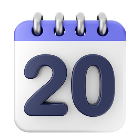 Calendrier 20e  3D Icon