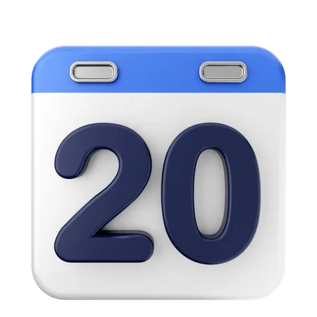 Calendrier 20e  3D Icon