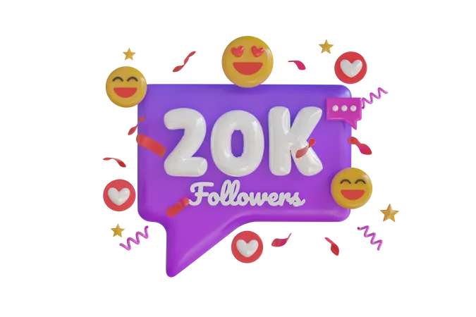 20k seguidores  3D Icon