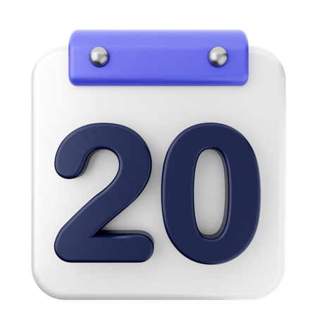 20º calendário  3D Icon