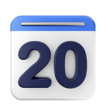 20º calendário  3D Icon